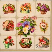 Serwetka decoupage seria DAISY bukieciki na kafelkach 33x33cm